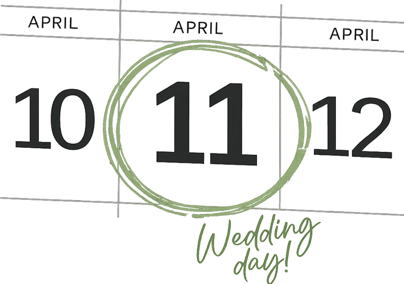 April 12 - Wedding day